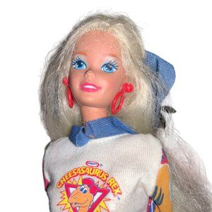Barbie Doll Kraft Cheese Treasures Cheesasaurus Rex Girl Blonde 1996